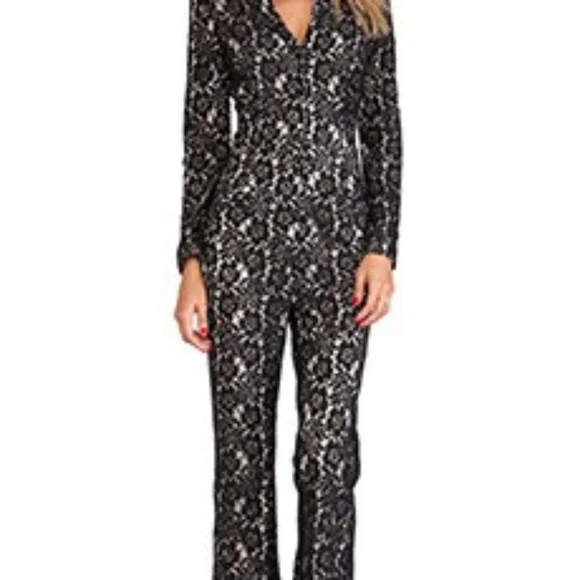 NWT 6 SHORE ROAD Sanctuary Lace Jumpsuit in Black Lace - Picture 6 of 9